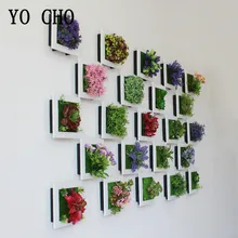 Йо Чо моделирование 3D растение Страна Стиль стены стикеры Висячие искусственный цветок из пластика рамка для картин магазин новогодний декор растение
