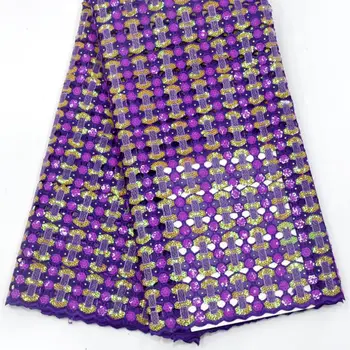 

2020 New Design African Lace Fabric High Quality French Nigerian Embroidered Organza Lace Fabric With Sequins Ki100