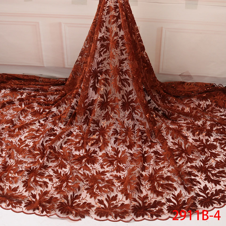 Latest African Velvet Lace Fabric 2019 High Quality African French Net Laces With Sequins Embroidery Tulle Lace For Dresses