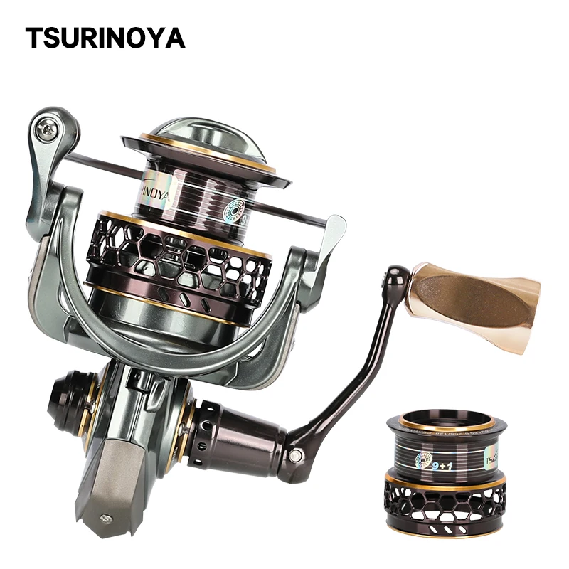 Катушка для рыбалки TSURINOYA JAGUAR 1000 2000 3000 двойная шпуля 9 + 1 шарикоподшипник катушка