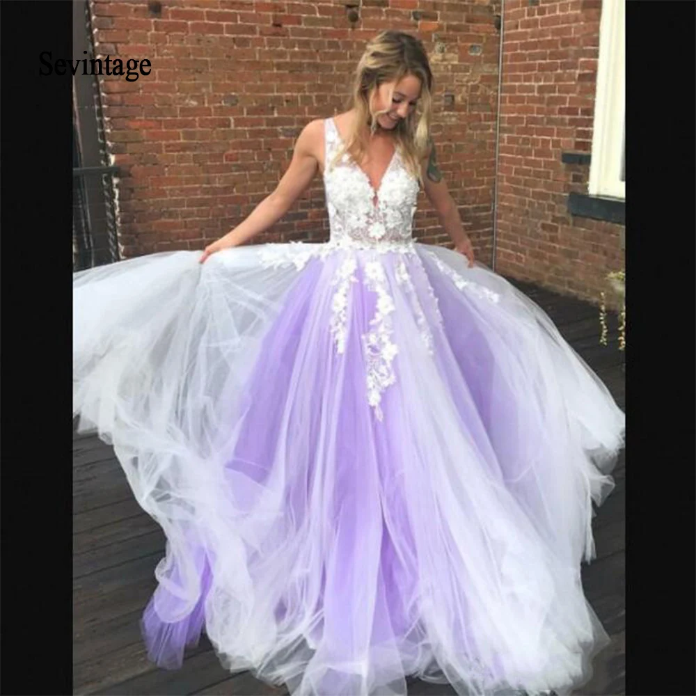 purple beach wedding dress