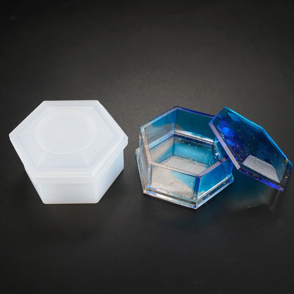 Кремния DIY Кристалл эпоксидная шестиугольная коробка для хранения глиняная форма для изготовления ювелирных изделий Подарочная коробка шестиугольная форма для коробки хранения