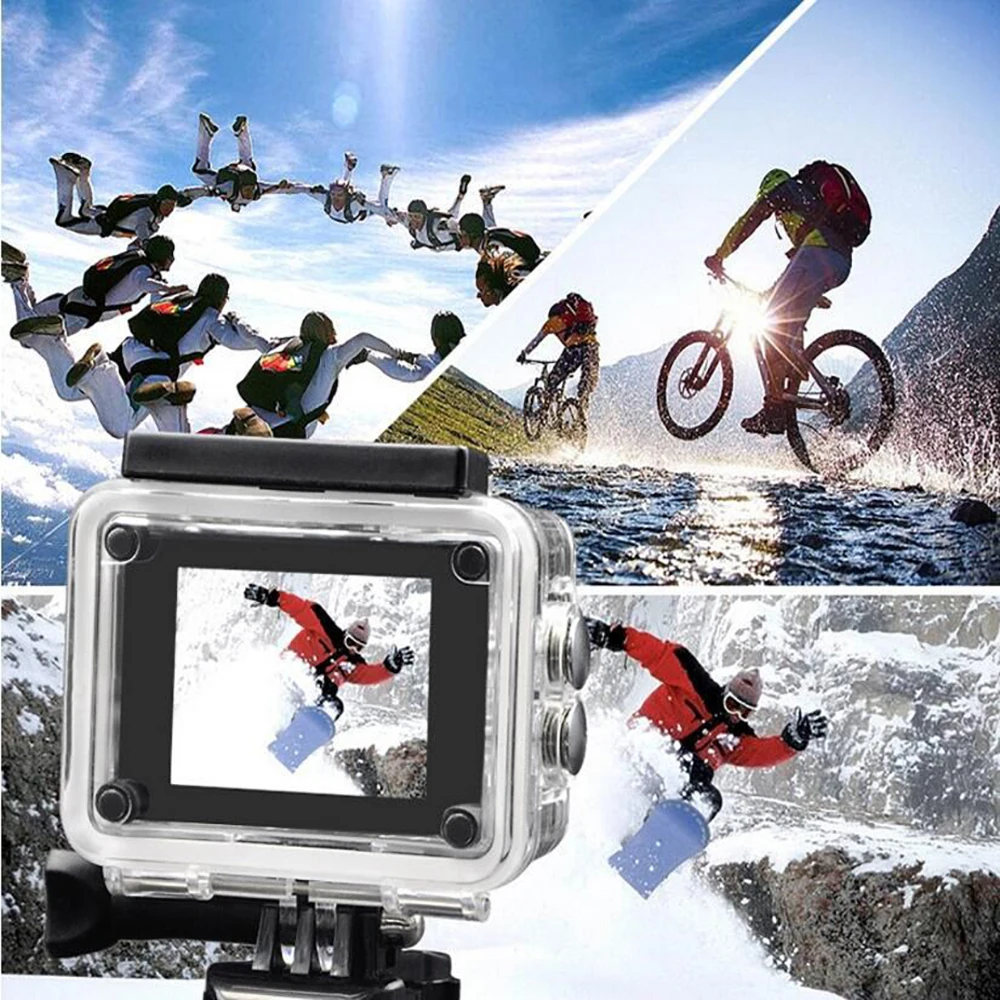 motorcycle helmet cam Mini Camera Action Camera 2inch LCD Sport Camera 1280x960P HD 1080P Digital Zoom Diving 30m 90 Angle Lens Sports Action CameraSJ 1080P HD Mini Sport Action Camera Waterproof Cam DV Mini Camcorder Helmet for Gopro style go pro with Screen Water Resistant action camera as webcam