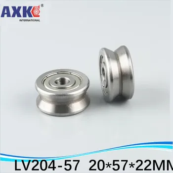 

V Groove Guide roller bearings LV204-57 ZZ L-57 RV204/20.57-30 20*57*22 (Precision double row balls) ABEC-5