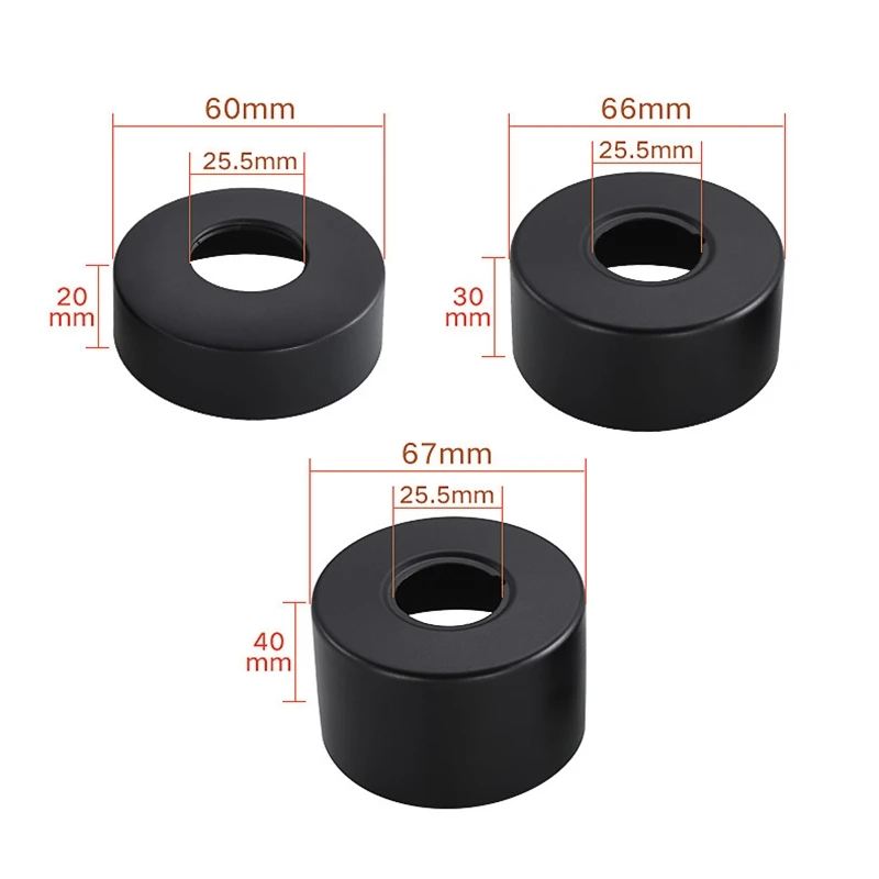 2PCS 304 Stainless Steel Water Pipe Decorative Cover Shower Accessories Black/Silver Bathroom Faucet Fixing Kit For Shower Mixer faucet accessories