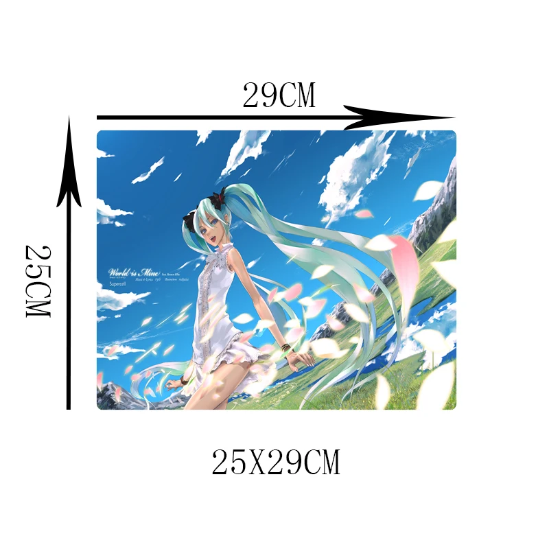 XGZ Горячая Аниме девушка Hatsune будущее коврик для мыши 60x30 см/90x40 см домашний стол Поверхность Коврик для мыши украшение стола игра ПК клавиатура - Цвет: 250X290X2MM