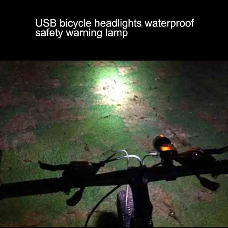 MTB велосипедный велосипед USB Перезаряжаемый головной светильник IPX5 Водонепроницаемый Предупреждение ющий светильник
