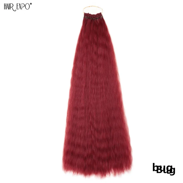 22”Synthetic Hair Extensions Soft Yaki Straight Crochet Hair Pre Looped Kinky Curly Ombre Braiding Hair Bundles Hair Expo City Bug