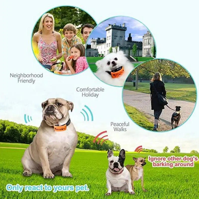 Pet Dog Ultrasonic Anti Bark Collar Puppy Outdoor Stop Barking Small and Medium Intensity Adjustment Indoor Training Tool