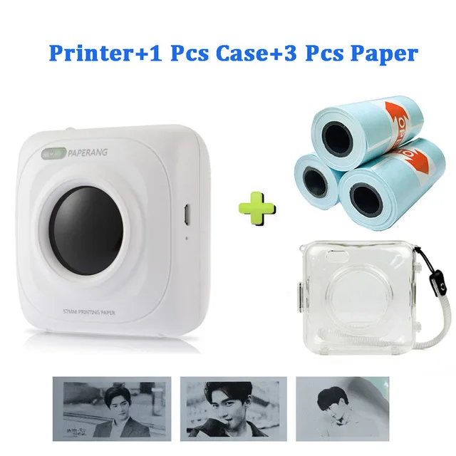P1 3 sticker 1cover Paperang мини фотопринтер портативный Bluetooth карманный мобильный фотопринтер 58 мм стикер тепловые фотографии для Android iOS - Цвет: P1 3 sticker 1cover