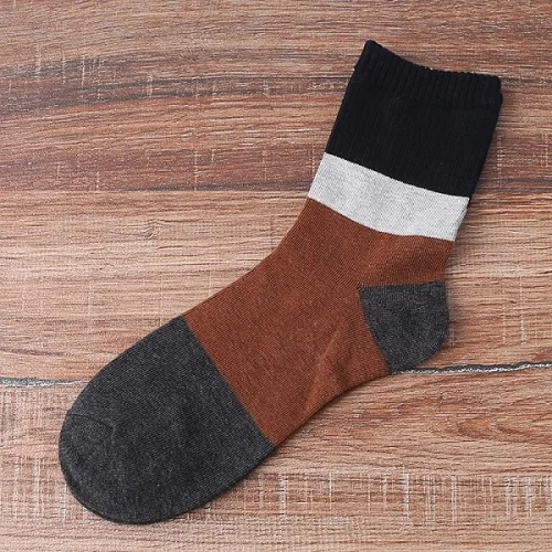 Light gray Socks 5 пар/партия, Осень-зима, новые мужские хлопковые носки для мужчин, Лоскутные цвета, классические деловые мужские носки, мужские носки, Meias - Цвет: Light gray Socks