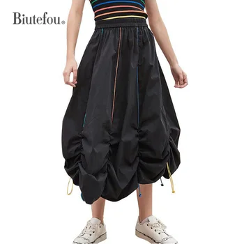 

2020 Summer skirt fashion women solid color loose new arrival long skirt