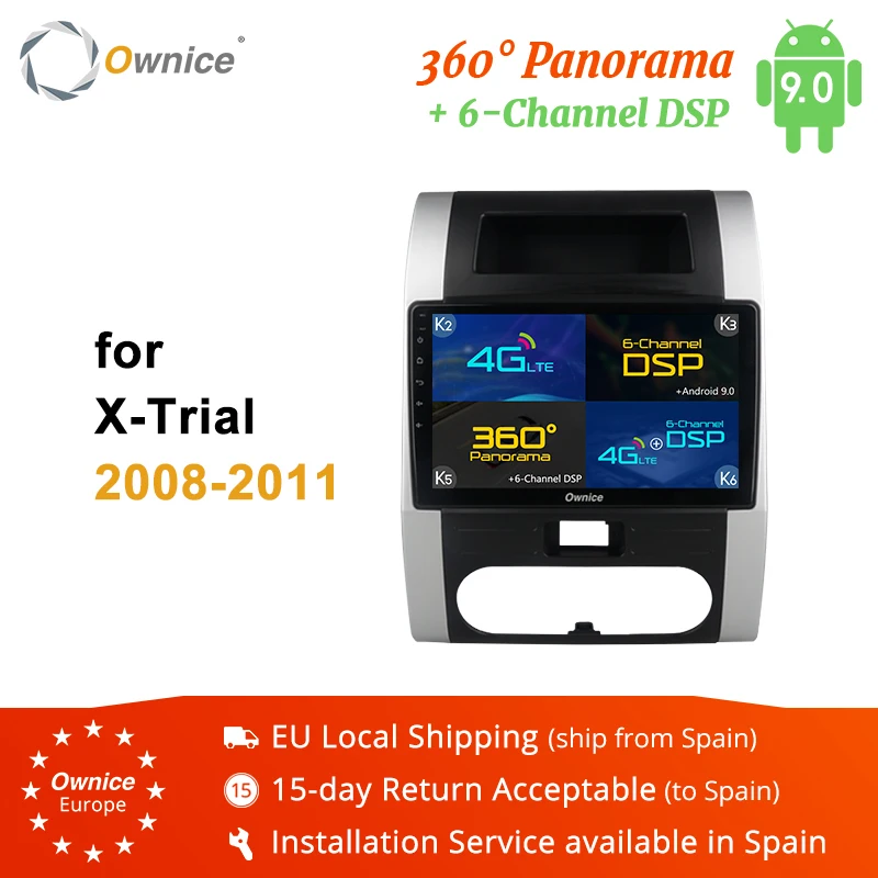 Ownice 2Din Восьмиядерный k3 k5 k6 для Nissan X-Trial 2008-2012 Android 9,0 4 Гб ram автомобильный Радио стерео DSP 4G LTE SPDIF gps навигация