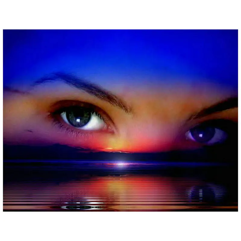 5d алмазная живопись глаза закат картина камни в форме ромба и круглый