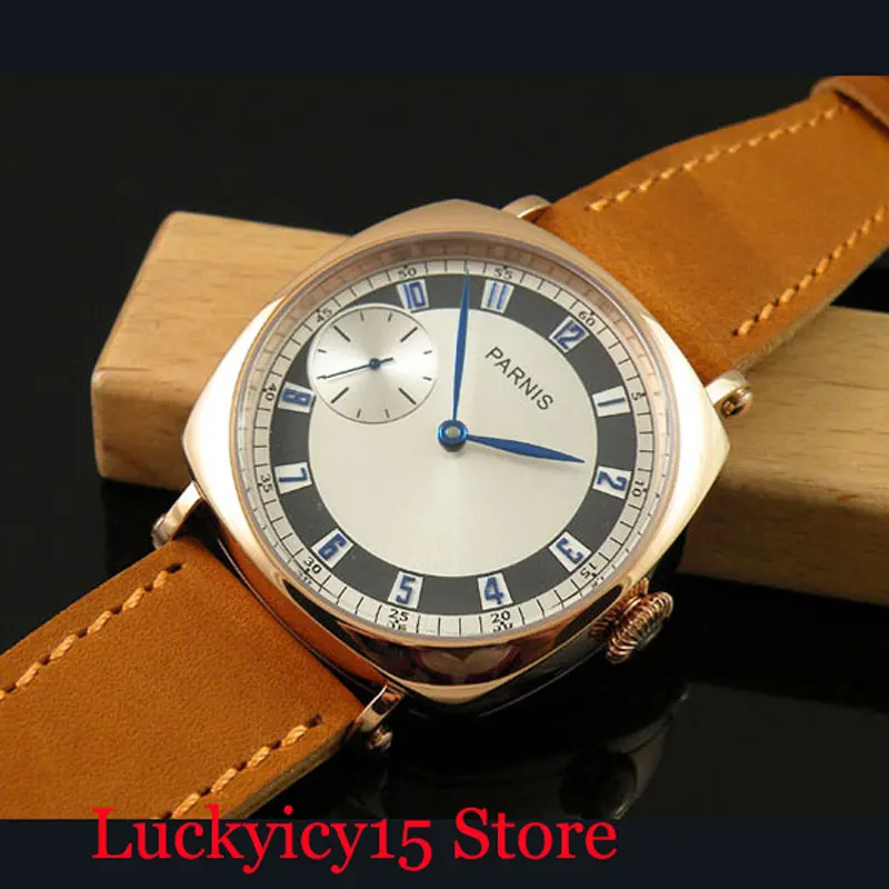 Популярные Парнис Новый механический ручной обмотки Для мужчин часы золотые