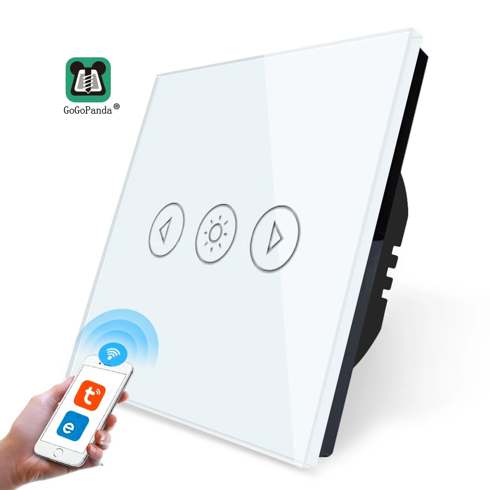 Белый ЕС Стандартный диммер светильник приложение Wi-Fi для Управление сенсорный выключатель Водонепроницаемый Переключатель 220 В eWelink или Tuya - Цвет: Белый