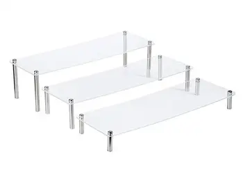 

Cupcake Stand Holder Clear Acrylic Display Riser for Amiibo Funko Figure 3 Steps for Decoration and Organizer
