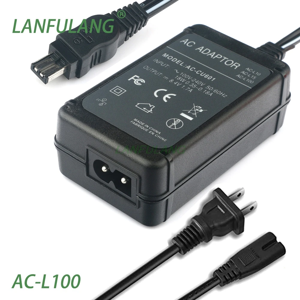 Lanfulang Ac-L200 Ac Adattatore Di Alimentazione/Caricabatterie Per Il Sony Dcr-Sr52 Dcr-Sr57 Dcr-Sr62 Dcr-Sr65 Dcr-Sr72 Dcr-Sr82 Dcr-Sx40 Dcr-Sx43