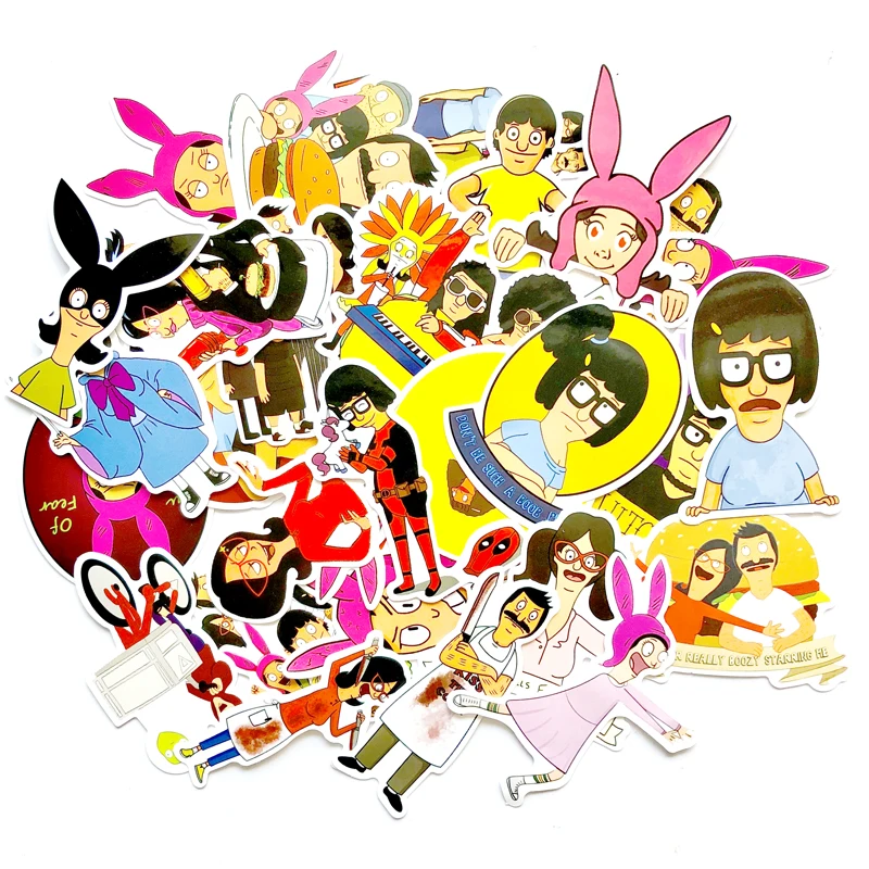 34 шт. Bob's Burgers мультфильмы стикер s детская игрушка наклейка для DIY багаж ноутбук настенный автомобиль телефон водонепроницаемый стикер