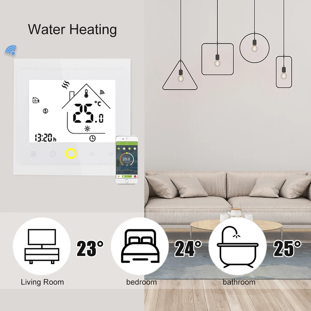 Термостат Alexa Wifi термостат с ЖК-сенсорным экраном умный голосовой термостат для нагрева воды с поддержкой 5 языков контроллер температуры