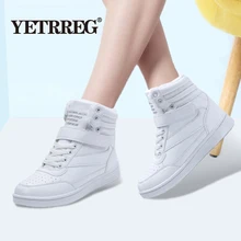 Фирменная Новинка зимняя обувь на нескользящей подошве Женские ботильоны, модные теплые зимние сапоги с плюшевой подкладкой ботинки на платформе с высоким берцем водонепроницаемые женские сапоги