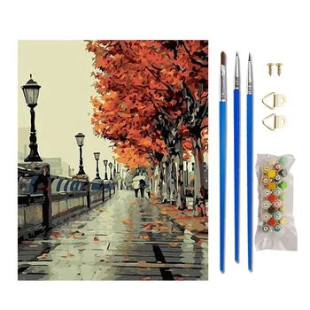 

DIY Stree Scene Oil Painting Paint By Numbers Drawing On Canvas Home Decor