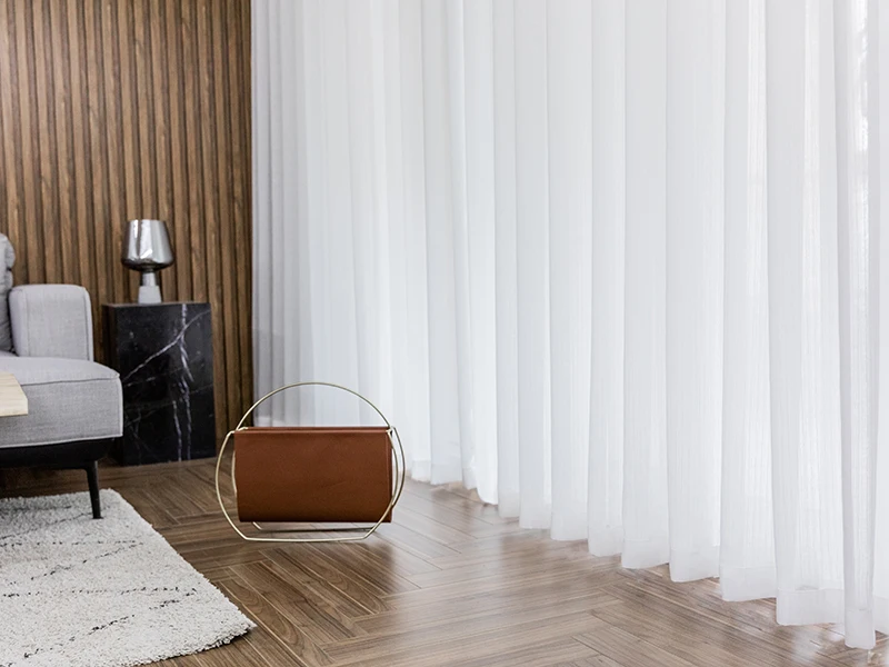 Fashionable Tulle Double Stripe Transparent Curtain