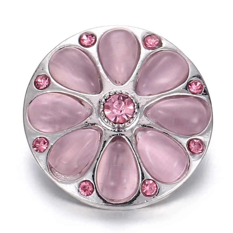 6 шт./лот новинка ювелирное изделие розовый цветок из горного хрусталя кнопки 18 мм