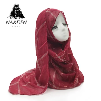 

1PCS Big size Gold dot brick grid and grid print Women scarf Solid Viscose high quality muslim hijab wraps bandana fast delivery
