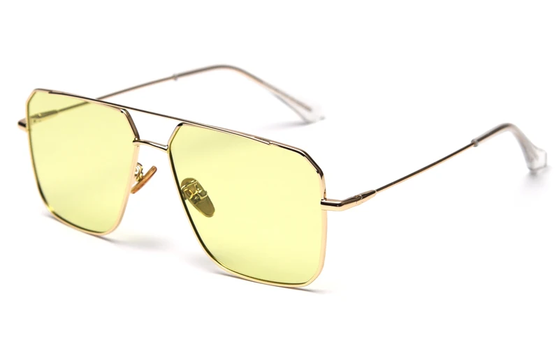 yellow photochromic Peekaboo квадратные поляризованные солнцезащитные очки металлические мужские трендовые женские солнцезащитные очки uv400 зеркальные нестандартные высокое качество - Цвет линз: yellow photochromic