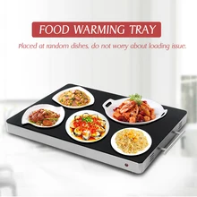 ITOP Commercial Food Warm Tray Glass Embedded Wire Control Hot Plate Stainless Steel Buffet Electric Food Heating Plate 400W