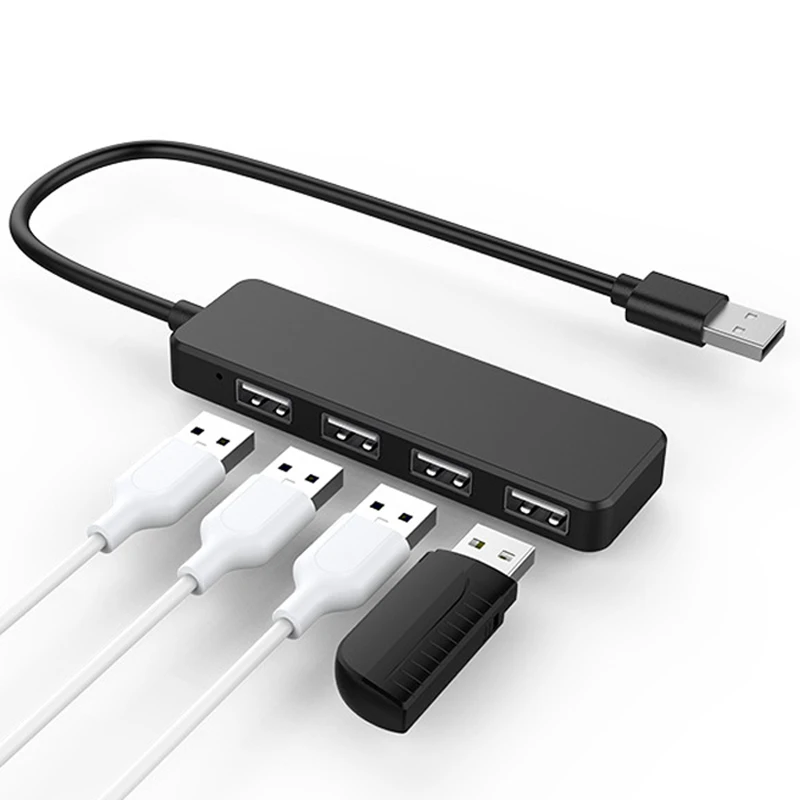 Ультра тонкий usb-хаб 2,0 4 USB порта Высокоскоростной разветвитель для ПК компьютера ноутбука настольная ступица мульти порты портативный и мини Hab адаптер концентраторы