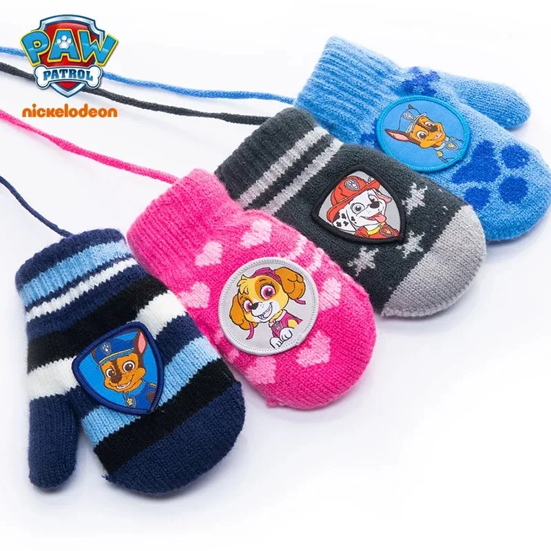 1 пара подлинных Paw перчатки для патрулирования соскальзывающие, тёплые, зимние, плотные, перчатки, Скай, Маршалл и Чейз нескользящей полный палец Перчатки мальчик подарки для девочек