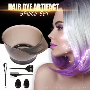 

Hair Coloring Brush & Bowl 5 Pcs Set Tint Tool Bleach Color Dying Brushes Hair Color Dye Bowl Comb Brushes Tool Kit Set