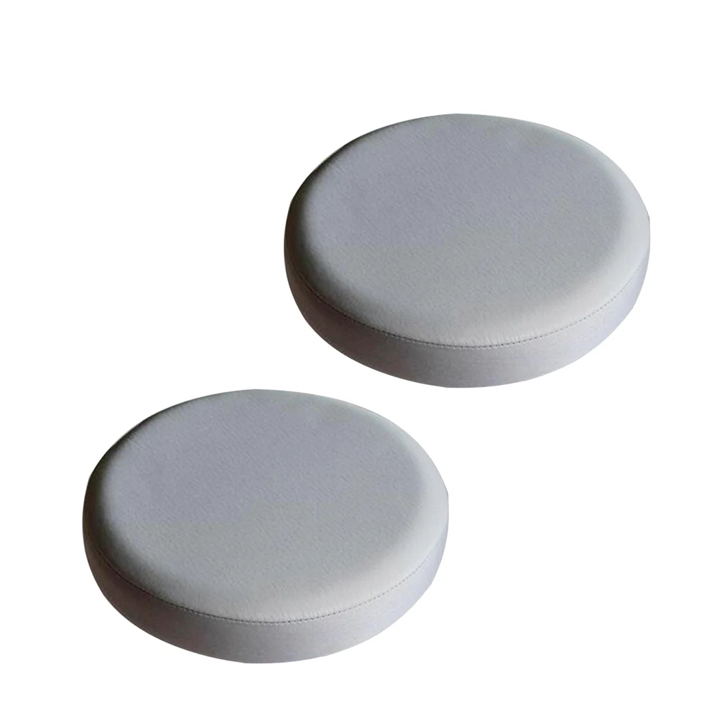 2xGrey_33x10cm Waterproof Anti-slip Bar Stool Cover Round Lift Chair Seat Sleeve for Salon Smooth Surface