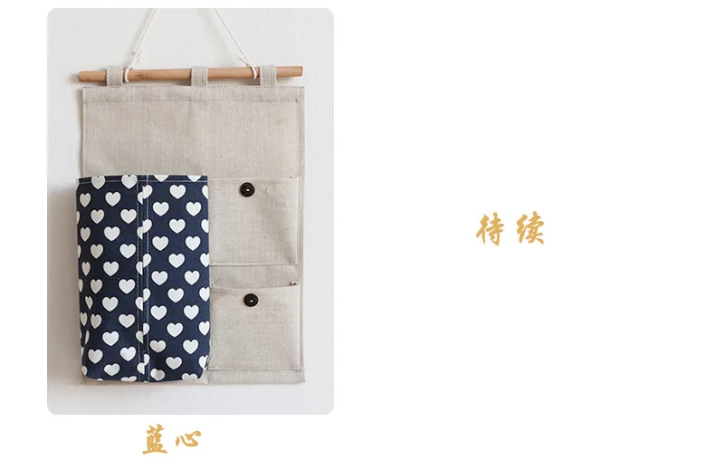 New Style Cotton Linen Hanging Storage Bag Bathroom Door after Hanging Bag Waterproof Fabric Hanging Storage Bag Customizable