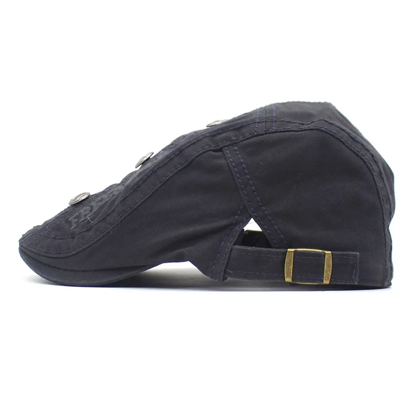 Newsboy Cap Beret Hat Spring Summer Letter Embroidery Men Cotton Flat Peaked Cap Women 10