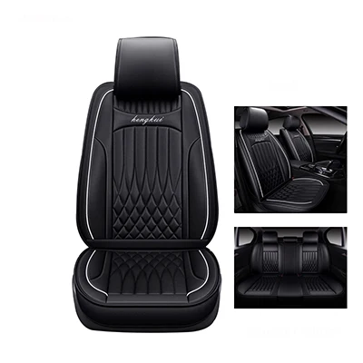 black Высокое качество, кожаный чехол для сидений автомобиля для audi a3 sportback a5 a8 a4 q7 q5 a6 tt mk1, все модели, автомобильные аксессуары, 5 сидений - Название цвета: black