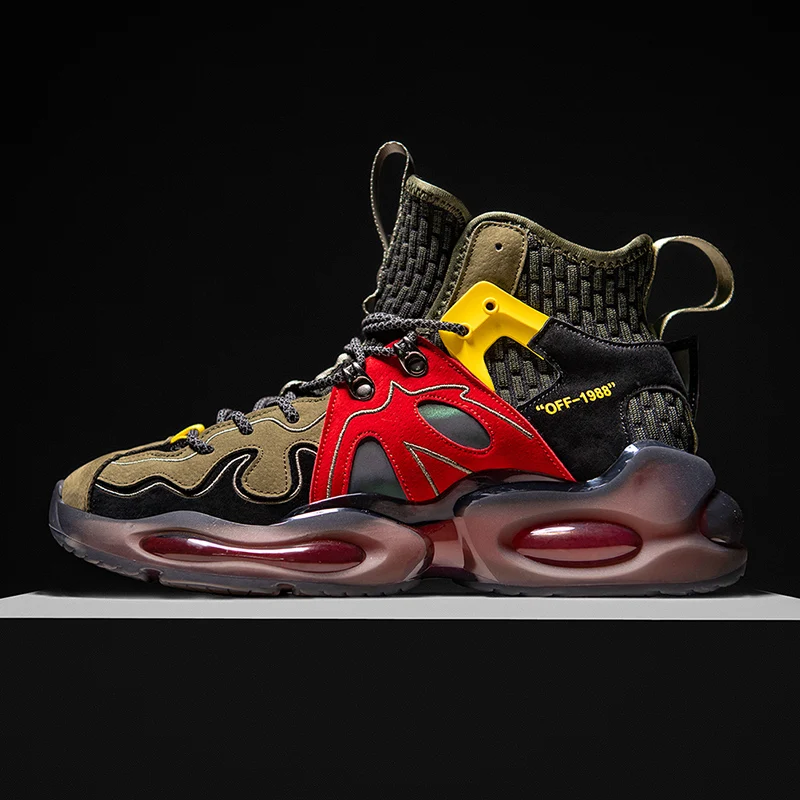 

New Trendy Breathable Running Shoes for Men High Top Thick Sole Sneakers Fitness Sport Mesh Outdoor Walking Jogging Zapatillas