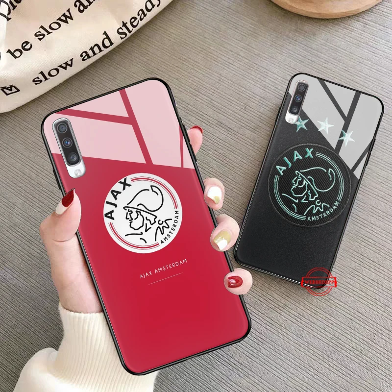 Ajax команда Стекло чехол для samsung S7 край S8 S9 S10 плюс A10 A20 A30 A40 A50 A60 A70Note на возраст 8, 9, 10