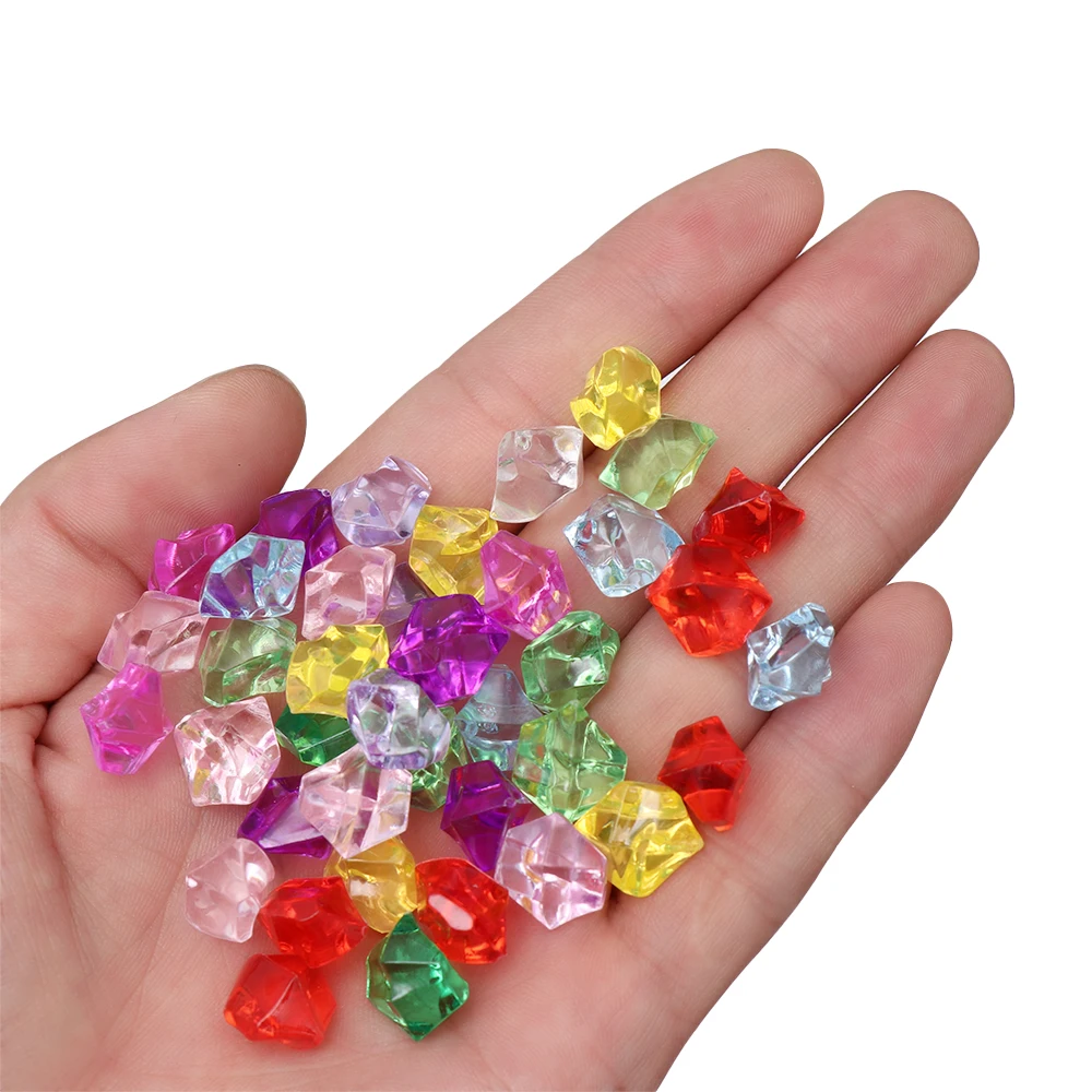 Colorful Art Artificial Stones Crystal Ice Cubes Vase Filler Wedding Ornament Garden Cobblestones Aquarium Decoration 50Pcs fish tank ornaments,fish tank decorations,aquarium ornaments