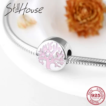 

2018 Fashion 925 Sterling Silver Gift tree of life Fine Enamel Beads Fit Original European Charm Diy Bracelet Jewelry making
