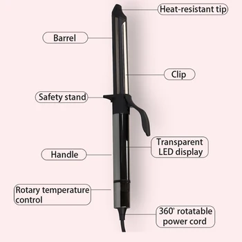 

New Style Electric Professional Ceramic Hair Curler LEd Curling Iron Roller Curls Wand Waver Fashion Styling Tools Gift Gloves