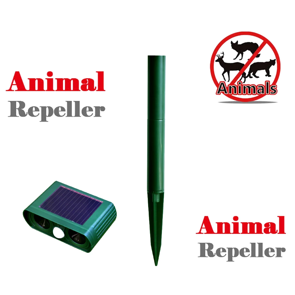 Electronic Ultrasonic Cat Repeller RC-510 Outdoor Insect Animal Garden Dogs Solar Power Repeller 0.5W 0.12A Announciator Yard