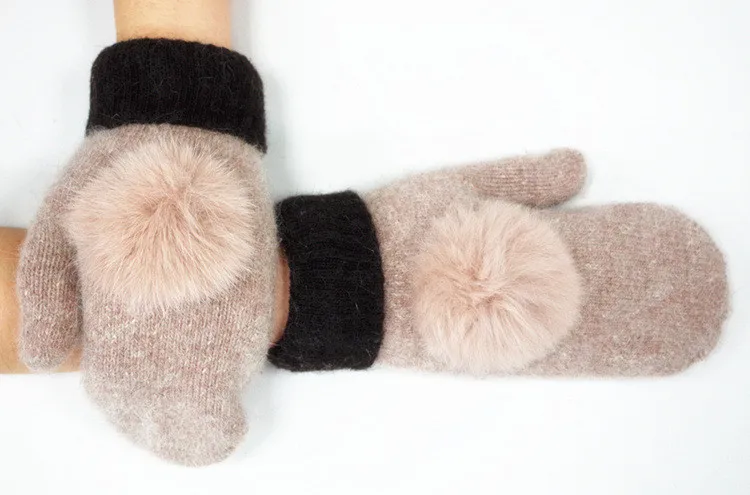 Шерстяные зимние перчатки женские guantes согревающие мягкие теплые варежки Сенсорный экран леди