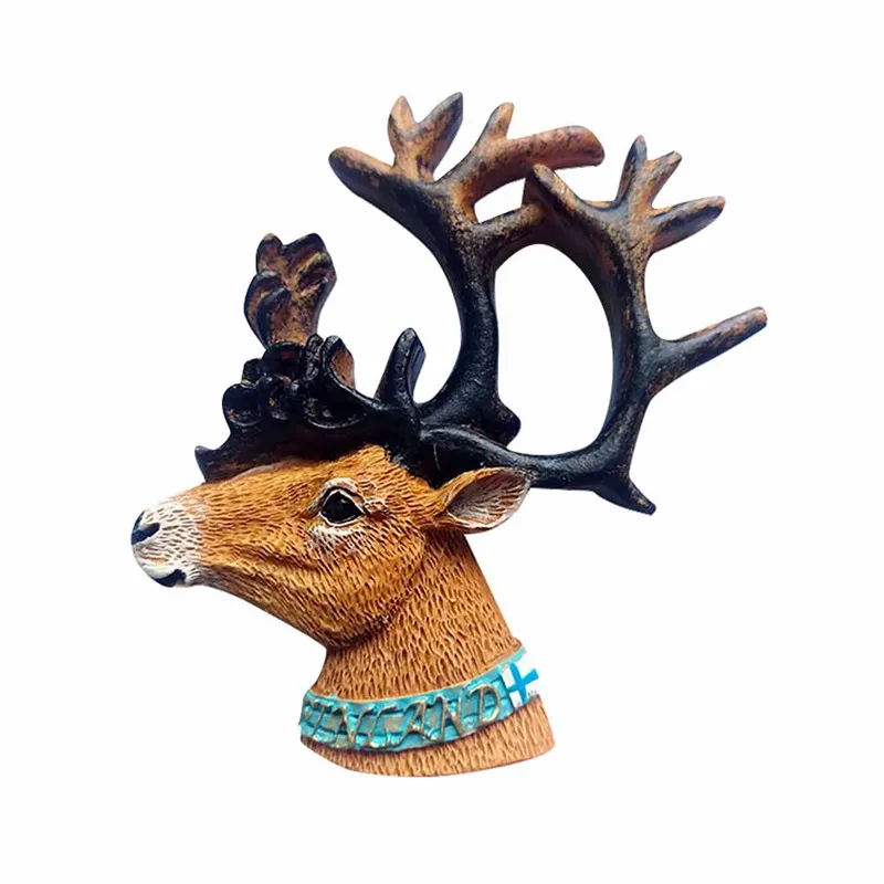

Lychee Finnish Elk Refrigerator Magnetic Sticker Creative Cute Animal Fridge Magnet Modern Home Kitchen Decoration