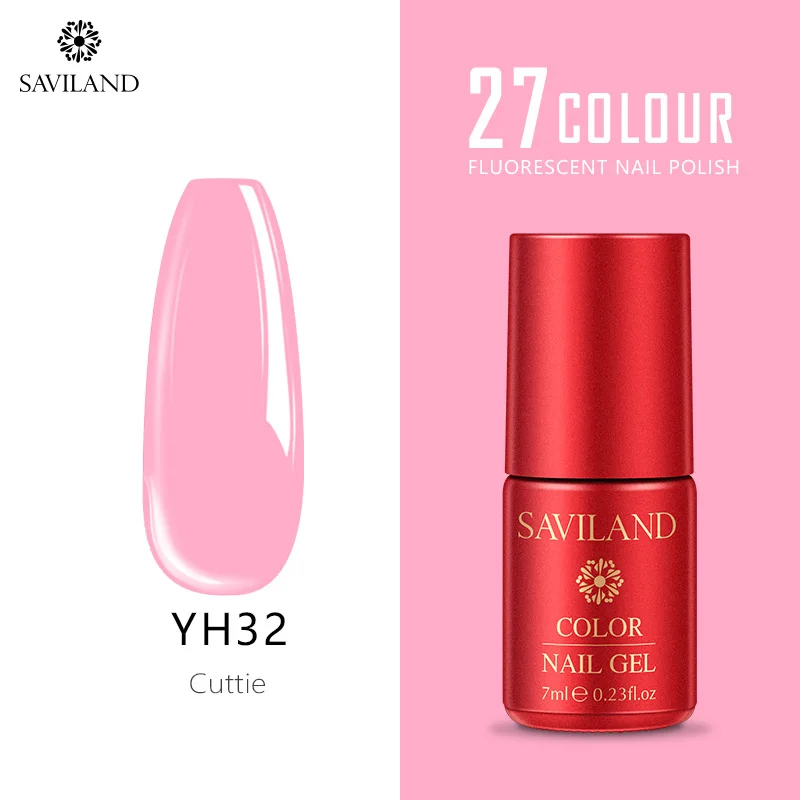 YH32 SAVILAND неоновый флуоресцентный лак для ногтей УФ-светодиодный лак для замачивания Полупостоянный Гель-лак 7 мл счастливый Гибридный лак для нейл-арта - Цвет: YH32