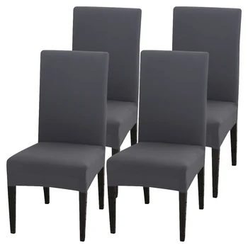 

4pcs soft Stretch Dining Chair Covers Slipcovers Universal Removable Chair Protective Covers For Wedding Banquet Party