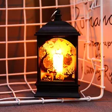 Декоративный светильник на Хэллоуин, винтажный светильник с тыквенным замком, подвесные украшения для вечеринки светодиодный фонарь, вечерние принадлежности, подвесной фонарь