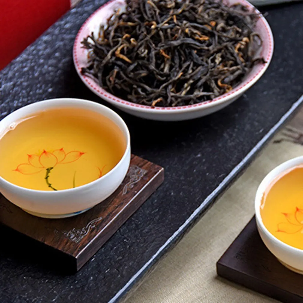 Маофэн, древнее дерево, черный чай Юньнань Чай Топ Класс знаменитый китайский чай черный оздоравливающий чай Портативный идеальный подарок